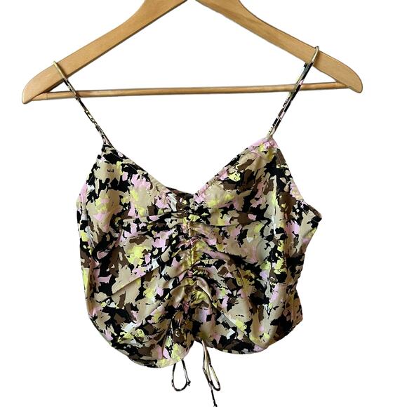 Vero Moda NEW Chaddie Singlet Cropped Tank Cami Tank Top Floral Size Small - Picture 1 of 10